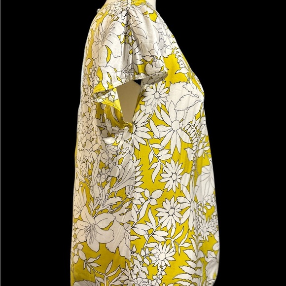 Boden Yellow and White Cap Sleeve Blouse-Silk Blend - Picture 4 of 8